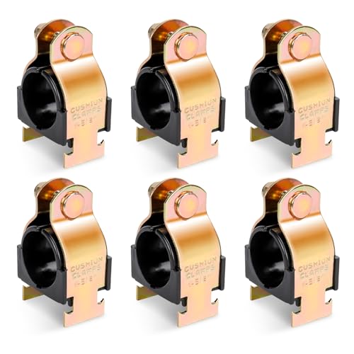 LBG Products 6 Pack Rubber Cushion Pipe Strut Clamps, 1-5/8" OD, Heat Resistant, Easy Installation with Bolts and Nuts