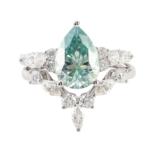 Bague de fiançailles argent poire à porter au quotidien pour femme