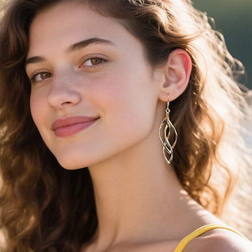 18K Gold Plated Earrings for Women Hypoallergenic Statement Earrings for Girl Trendy Fashion Jewelry Gifts(Gold) - Image 8