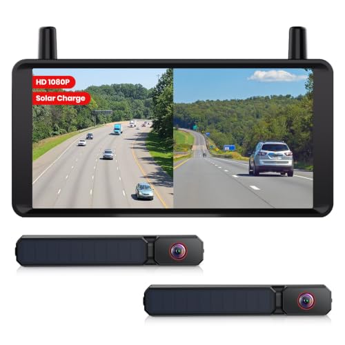 Image of AUTO-VOX 2 Solar Wireless Backup Camera,16:9 1080P HD 6 inch Monitor