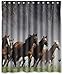 Unique Custom Wild Running Horses Waterproof Polyester fabric Shower Curtain 60"X72"-Bathroom Decor