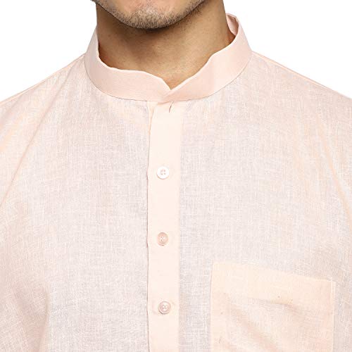Image of Royal Kurta Men's Cotton Knee long full Sleeve Solid Straight Kurta Pyjama Set