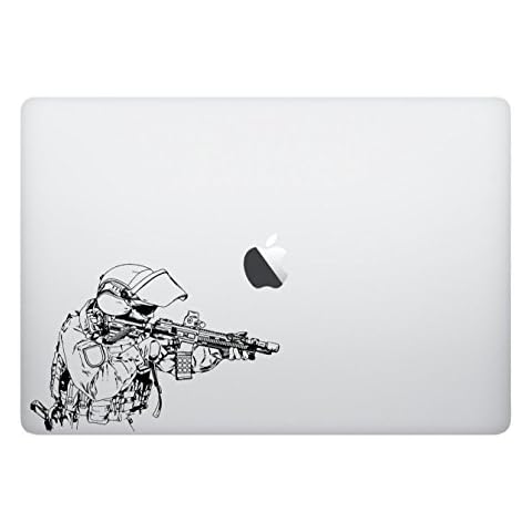 Epic Designs Laptop Sticker Decal - Soldier Army Navy Military Marines air Force Sticker - Matte Black Skins Stickers Cover