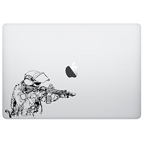 Epic Designs Laptop Sticker Decal - Soldier Army Navy Military Marines Air Force Sticker - Matte Black Skins Stickers #TOP4