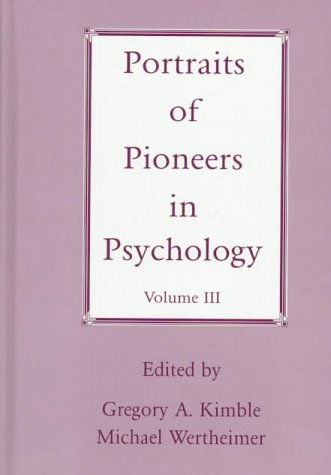 Buy Portraits of Pioneers in Psychology: Vol III — BookShops.in