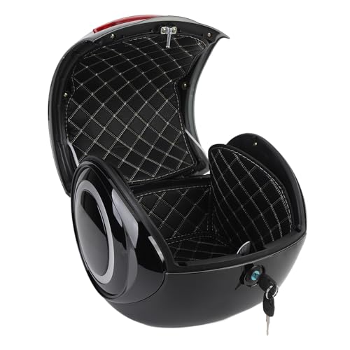 Boîtier supérieur de moto durable avec coffre arrière ABS étanche noir - 4