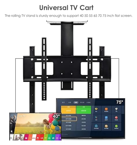Soporte móvil para TV portátil en ruedas para 50-75 pulgadas miniatura 4