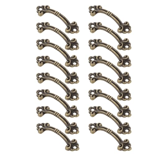 GLEAVI Pomos Decorativos para Cajones Mini 47X14 MM Tiradores para Armarios de Aleación de Zinc Acabado Cobre Antiguo Juego de 20 Piezas para Muebles de Cocina y Roperos