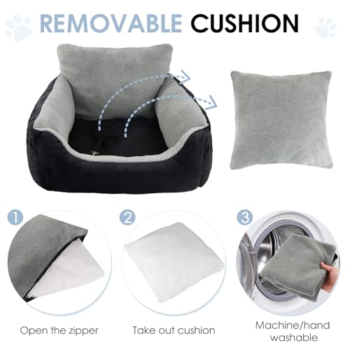 Otauoaea Hundesitz Auto Kleine Hunde bis 12 kg | Stabile Hunde Autositz mit 2 Sicherheitsgurten | Rutschfester Autositz Hund mit Abwaschbarer Sitzauflage | Weicher Hundeautositz Hundekorb Hundebett