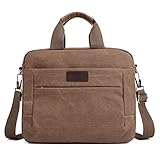 GFJTJAO Bolso Hombre Hombres Bolso de Hombro de Lona Sólido Color Zemo Soft Cross Chody Viaje versátil Casual Tote Bolsos y Bolsos(Coffee)