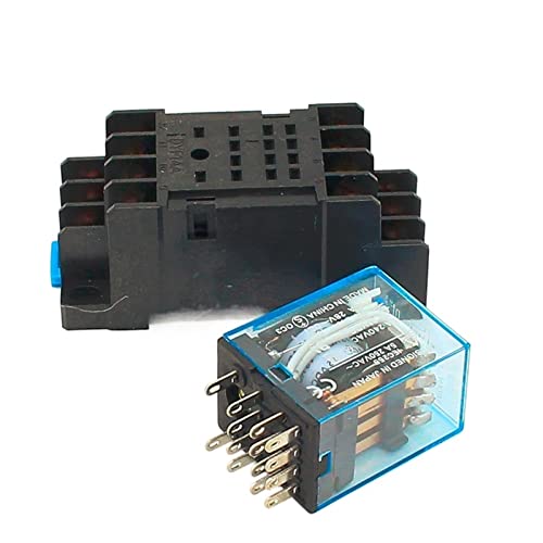 Relais de puissance MY4NJ 110V 220V avec interrupteur de relais 14 broches Din