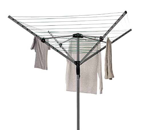 WILSONS DIRECT - 4 Arm 50M Folding Rotary Washing Line, Outdoor Garden Heavy Duty Large Clothes Dryer Airer with Metal Ground Spike and Cover, Easy Installation - Image 3