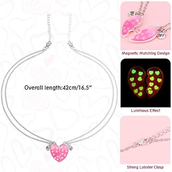Jadive Beste Vriend Ketting Splicing Hart - Magnetische BFF Ketting Voor Vriendinnen Met Bijpassende Hanger Voor Meisjes - Kerstmis Sieraden