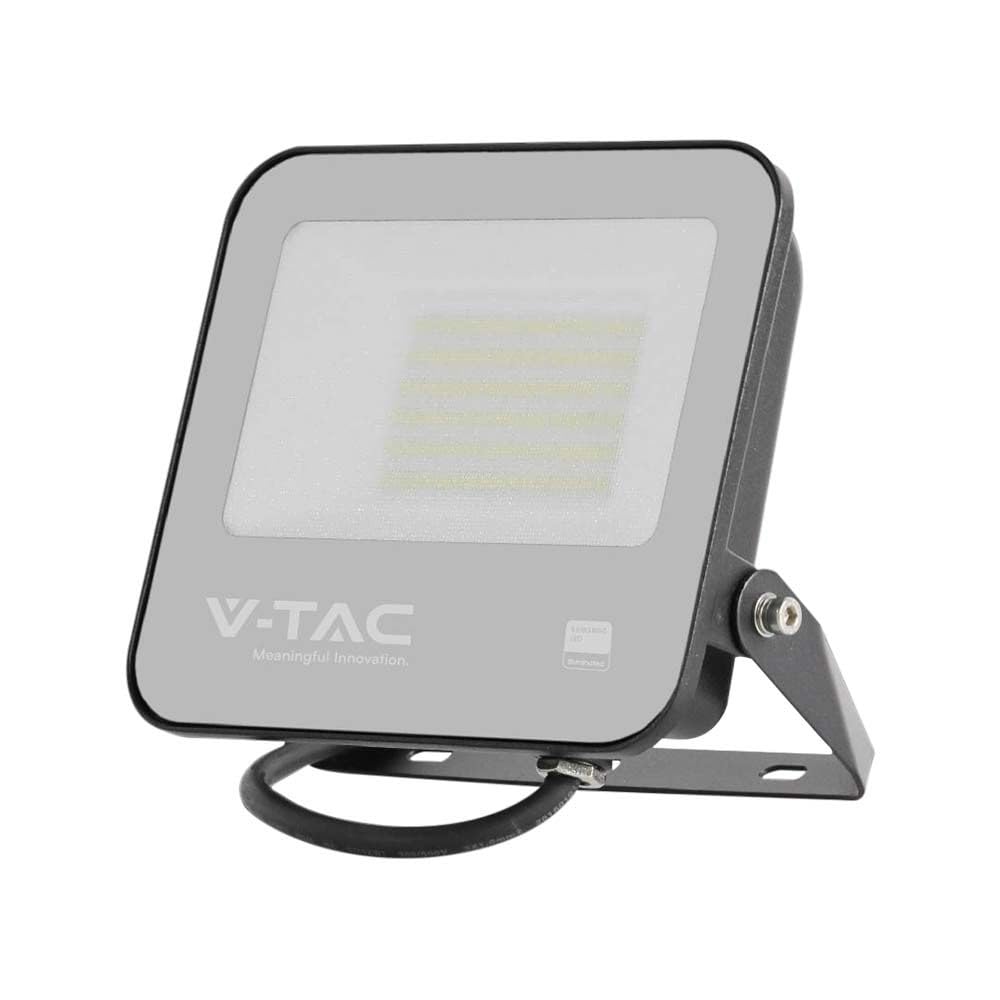 VT-4455 50W FLOODLIGHT Samsung CHIP 6500K Black Body Grey Glass 135LM/W | 6750 Lumens | 6500K White | IP65 Waterproof | 135LM/W High Efficiency | 60 cm Wire | Pack of 1