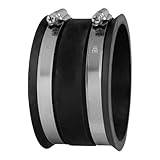 POWERTEC 70149 4 Inch Dust Control Flex Cuff with Steel Hose Clamps, Hose Connector Rubber Cuff Coupler for Woodworking Dust Collection Fittings, Dust Collector Accessories & Machinery, 1 pack