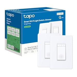 TP-Link Tapo Matter Smart Dimmer Switch: Voice Control w/Siri, Alexa & Google Assistant, UL Certified, Timer & Schedule, Easy Guided Install, Neutral Wire Required, Single Pole, Tapo S505D(2-Pack)