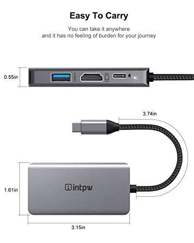 image for INTPW USB C to VGA Adapter, USB-C to HDMI 4K Multiport Adapter for Mac