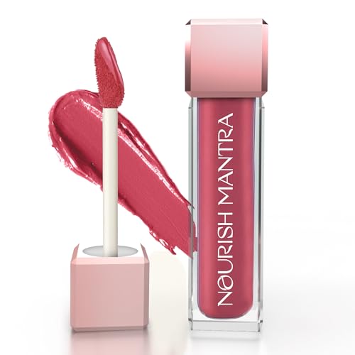 Image of Nourish Mantra's Jashn-E-Gulab Lipstick (3.5ml) / Creamy Matte Liquid Lipstick with SPF /Water Proof /Smudge Proof /Transfer Proof /Long Lasting /Suits All Skin Tones