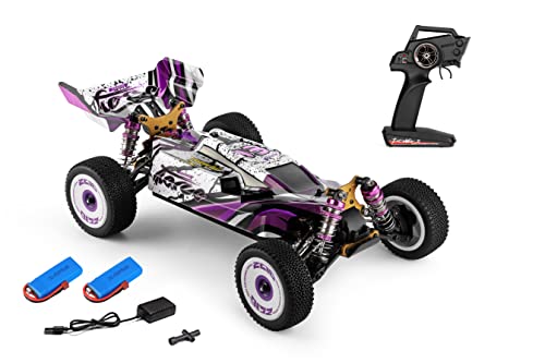 WLtoys 124019 RC Car, 1/12 Scale 2.4GHz Remote Control Car, 4WD 60km/h High Speed Racing Car, Off-Road Buggy Drift Car RTR with Aluminum Alloy Chassis, Zinc Alloy Gear and 2 Batteries