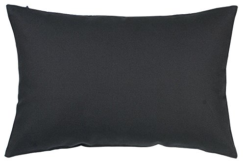 TangDepot 100% Cotton Solid Throw Pillow Cover 12x18 Charcoal Gray