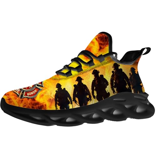 Men's Women's Firefighter Shoes Fashion Sneakers Running Walking Tennis Shoes Gifts for Men Women