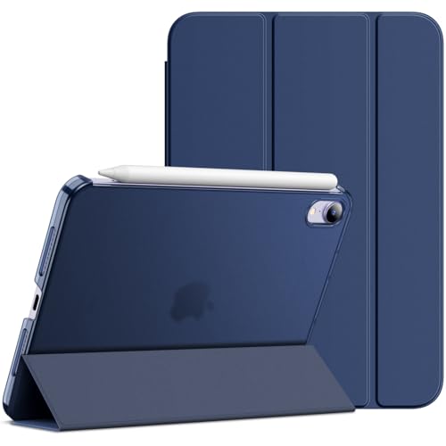 JETech Capa para iPad mini (A17 Pro, Modelo 2024, 7ª Geração) / mini 6 (Modelo 2021, 6ª Geração), Capa Inteligente Slim Stand Hard Back Shell com Ativação/Desativação Automática (Azul-marinho)