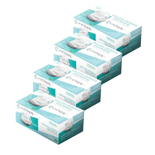 KIT MÁSCARA CIRÚRGICA FÊNIX ADULTO BRANCA 500 UN - 10X50 UN