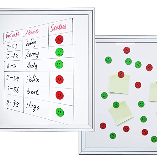 Double Sided Refrigerator Magnets Smiley Face Magnets For Whiteboard Fridge, Red Magnets And Green Magnets 2 In 1 (1 Inch) #TOP3