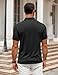 COOFANDY Men's Black Golf Polo Shirts Short Sleeve Quick-Dry Performance Tactical Shirts Collared Tennis T-Shirt Top