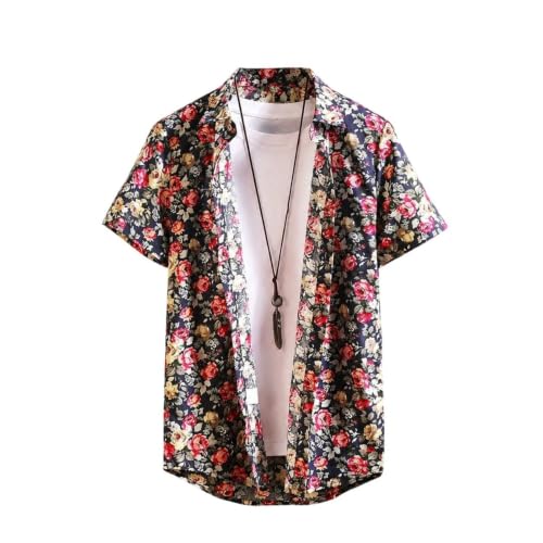 Chemise coton respirante homme anti-transpiration imprimé floral