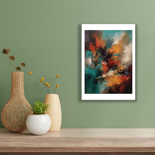 Composition abstraite Blue Tension bleu vif et noir, impression d'art mate moyen format - 3