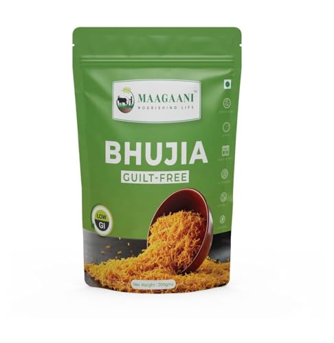 Maagaani Diabetic Baked Bhujia - 200g| India's First Low GI Bhujiya| Roasted Diabetic Snacks| Sugar Free Snack| Gluten Free Diet Food Healthy Snacks| Aloo Bhujia Sev Namkeen mixture