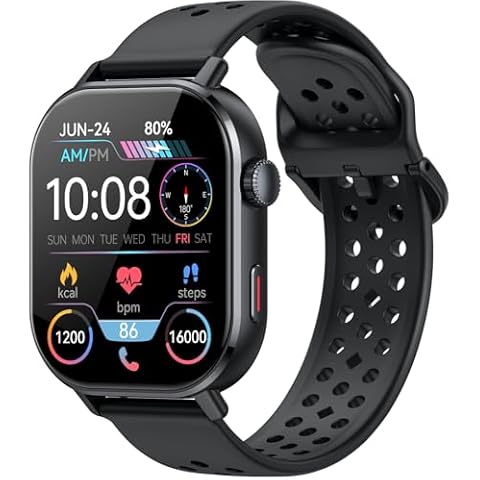 GPS Smart Watch for Men/Women, 2.06"HD AMOLED Smartwatch with Compass/Barometer/Altitude, Bluetooth Call ,110+Sports, 5 ATM Water-Resistance, Heart Rate/Sleep Monitor, Fitness Tracker for Android/iOS Cover