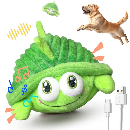 GUKCO Interactive Moving Dog Toys – Plush Chew Toy with Bouncing Ball, Music & Recording | Rechargeable Self-Play Toys for Small, Medium & Large...