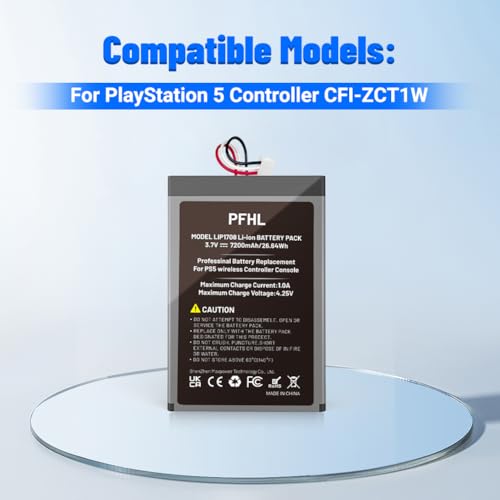 2 Pack 7200mAh LIP1708, PS5 Battery, (2026 New Upgrade) New 0 Cycle High Capacity Battery for Sony PlayStation 5 Controller CFI-ZCT1W with Repair Tool Kits by PFHL - Used condition - Image 3