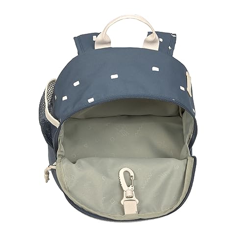LÄSSIG Plecak dziecięcy z pasem piersiowym, torba do przedszkola, 27 cm, 4,5 l na górze, 1,5 litra na dole, 3 lata, mini plecak Happy Prints, ciemnoniebieski, granatowy, 27 cm, Plecak dziecięcy z