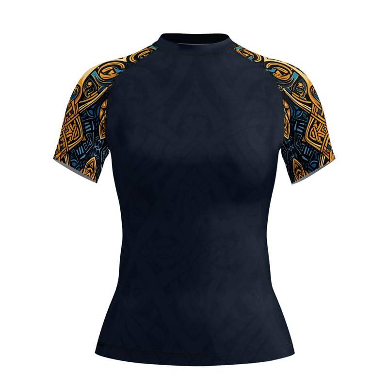 Viking Performance BJJ Rash Guard Short Sleeve Womens Compression Shirt for Jiu Jitsu MMA Grappling