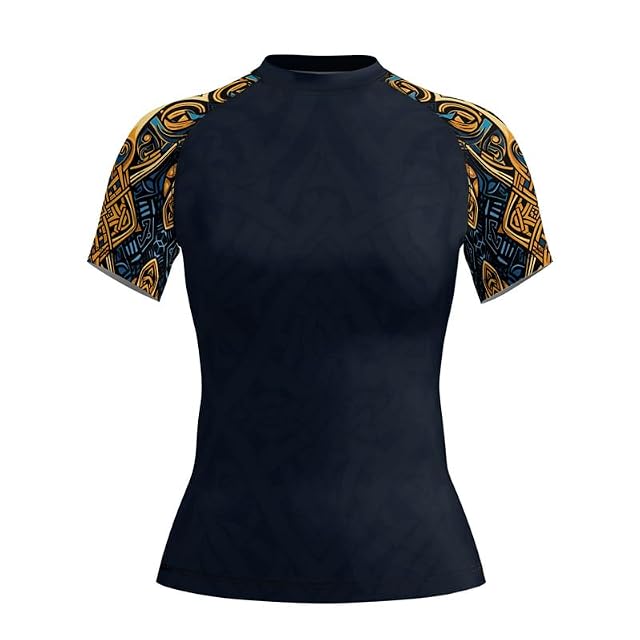 Viking Performance BJJ Rash Guard Short Sleeve Womens Compression Shirt for Jiu Jitsu MMA Grappling