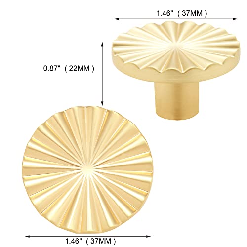 Aobite 6 Pack Gold Cabinet Knobs Kitchen Cabinet Pulls With Vintage Cupboard Drawers Hardware Dresser Drawer Handles Kitchen Cabinet Handles (Single Hole, 6 Pack, Brushed Gold) #TOP1