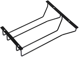 Dianoo Wine Glass Holder, Stemware Rack, Wine Glass Rack Under Cabinet with Screws, 27cm 2 Rows Black