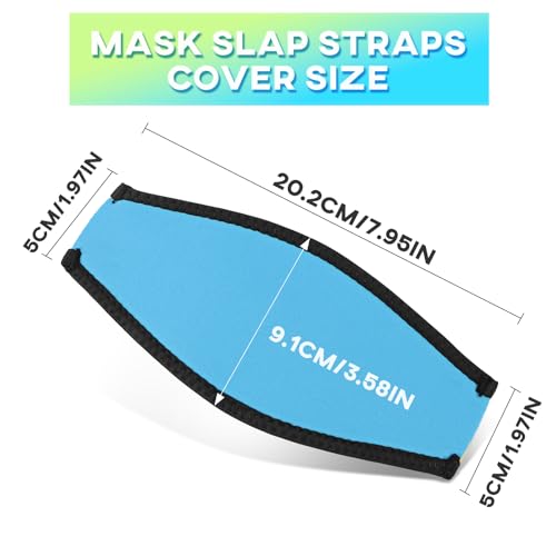 Dawitrly Scuba Mask Strap Cover, 2PCS Neoprene Diving Goggles Hair Protector Wrap, Waterproof Mask Slap Straps for Dive Snorkel, Swimming Water Sports Blue