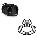 Skyflame Charkettle Gourmet BBQ System Cast Iron 21.5 Inch Grill Grate and Beer Can Chicken Holder with Roasting Pan