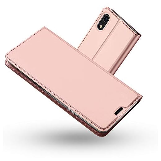 Coque iPhone XR,Radoo Ultra Mince en Cuir PU Premium Housse à Rabat Portefeuille Coque Étui de Protection Bumper Folio à Clapet avec [Fente pour Carte] pour Apple iPhone XR 6.1 Pouces (Or Rose)