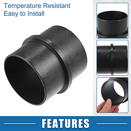 A Absopro Car Air Ducting Connector Straight Air Heater Duct Joiner Connector Pipe 2.95'' 75Mm Od Black (Set Of 2) #TOP2