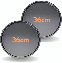 Kit 2 Forma De Pizza Assadeira Redonda 36cm Antiaderente Grande Resistente Salgado Pão de Queijo