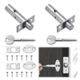 2Pcs Internal Door Lock, Tubular Latch, Door Latches for Internal Door Mortice Latch Polished Door Latch for Sprung Lever Door Handles - Image 1