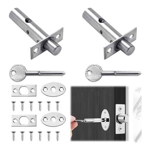 2Pcs Internal Door Lock, Tubular Latch, Door Latches for Internal Door Mortice Latch Polished Door Latch for Sprung Lever Door Handles
