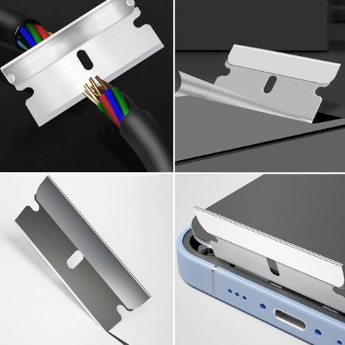 40 PCS Klingen Ceranfeldschaber Ersatzklingen,Premium Karton Stahl für Glaskeramik Kochfeld Schaber,Sicherheits Schaberklingen Edelstahl,Rasierklingen für Glasschaber,Ceranfeld,Zeranfeldkratzer