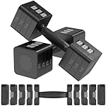 22LBS Adjustable Dumbbells Set, Hand Weights Sets with 5 Levels 3lb, 5lb, 7lb, 9lb, 11lb, Adjustable Weight Dumbbells for Women/Men Home Gym Full Body Workout