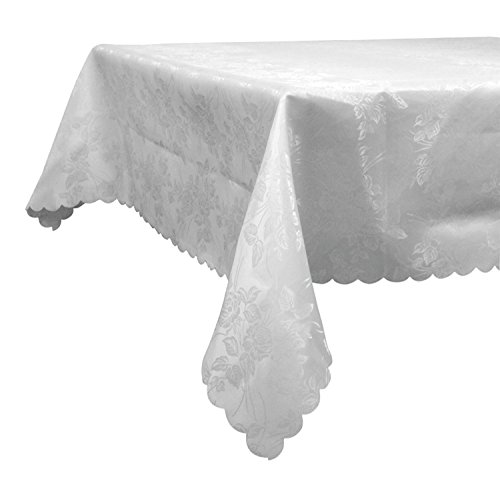 Home Beyond Jacquard Tablecloth - White (52" X 52" Square) #TOP1